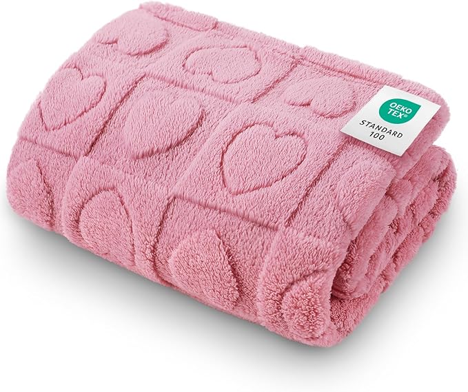 Luciphia Small Dog Blanket Washable Pet Bed Cover Soft Fluffy Puppy Blanket with Premium Fleece 300GSM Cozy Calming Cat Blankets for Indoor Cats Pink 57x40 inch