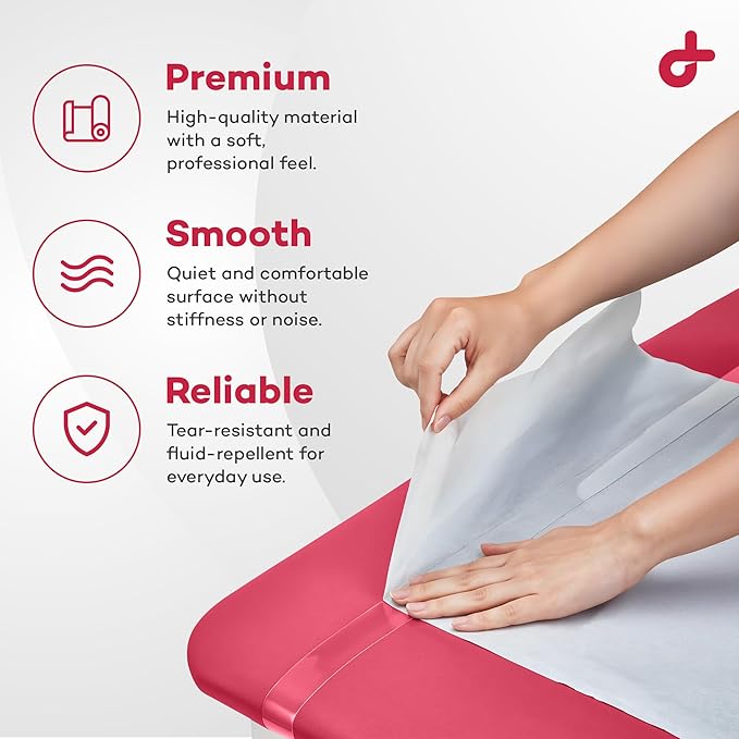 Dealmed Headrest Paper Roll | Disposable Covers for Dentists, Diaper Changing, Waxing, Chiropractor, Tracing, Drawing, Coloring | Smooth, White, 8.5" x 125', 12 Rolls/Case