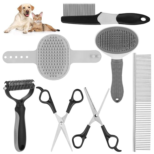 Aiolpy Pet Grooming Kit – Shedding Slicker Brush & Bath Massage Tool for Dogs, Cats, Puppies & Rabbits | Gentle, Easy-Clean Design for Healthy Coats & Relaxing Grooming