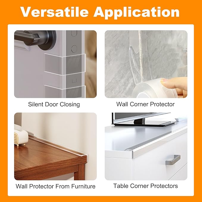 Corner Protectors Baby Proofing,Clear Edge Protector Strip,Furniture Corner Guards,Cabinets,Tables and Window Sill Sharp Corner Safety Bumpers,2 in x 4 ft
