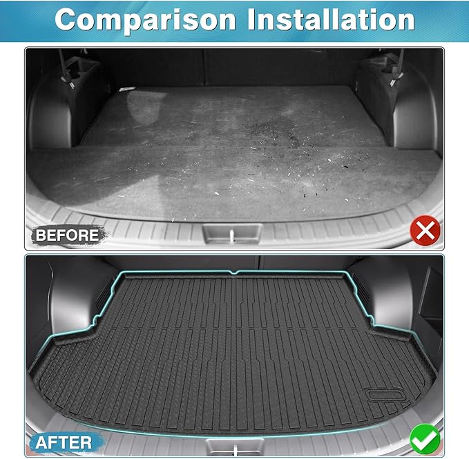 Mixsuper Cargo Liner for 2021-2023 Hyundai Santa Fe, Santa Fe Hybrid, Santa Fe Plug-in Hybrid, Only Fit 5 Passenger, All Weather Trunk Liner Rear Cargo Mat Black