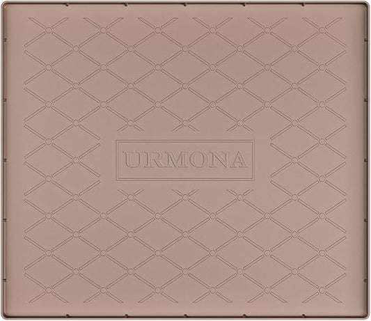 URMONA 22" x 22" Waterproof Silicone Mat in Multiple Sizes & Colors, Under Sink Mat for Kitchen & Bathroom, Pet Food Pad for Dogs & Cats, Kitchen Cabinet Liner, Multi-Purpose for Storage(Khaki)