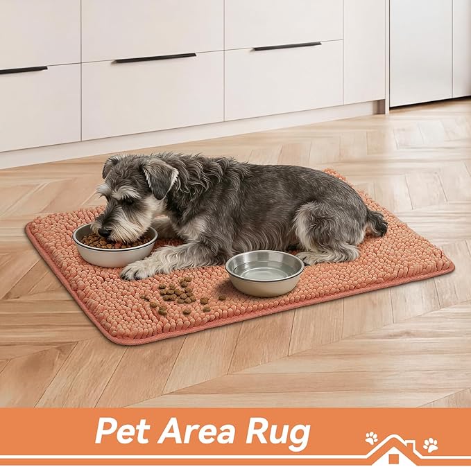 Bcoimo Super Absorbent Dog Door Mat, 30"*20" Anti Slip Mat for Muddy Paws, Pet Rugs for Dirty Paws Washable That Absorbs Moisture and Dirt, for Dog Cage and Pet Resting Carpet