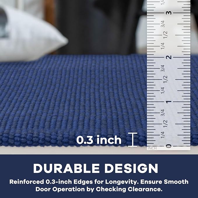 KOZYFLY Washable Runner Rug 2x12 ft Hallway Kitchen Runner Rugs with Rubber Backing Entryway Runner Indoor, Extra Long Carpet Runners for Hall Kitchen Entryway, Royal Blue