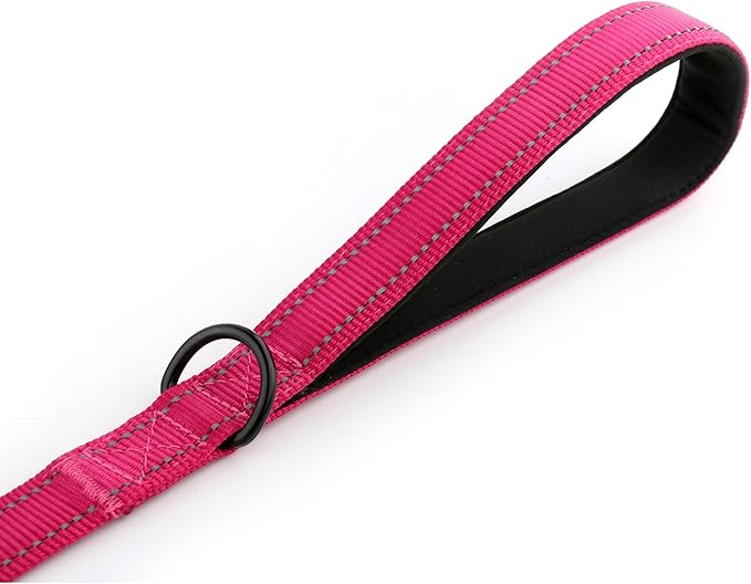Primal Pet Gear Dog Leash 6ft Long,Traffic Padded Two Handle,Heavy Duty,Reflective Double Handles Lead for Control Safety Training,Leashes for Large Dogs or Medium Dogs,Dual Handles Leads(Pink)