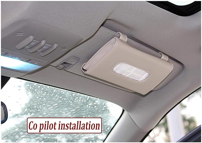 Car Tissues Holder for Car, Visor Tissue Holder, Car Tissue Box, Car Disposable Masks Holder, Mask Dispenser for Car (Beige)