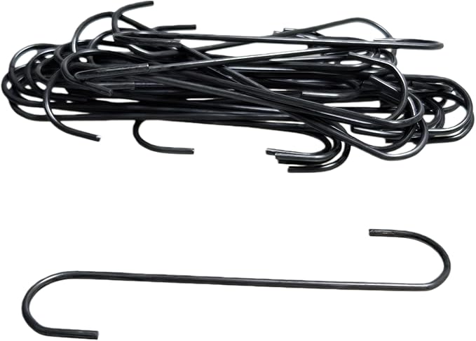 Upgraded 30PCS Metal Durable 6 Inches Long S Shaped Hooks Hanger 0.12''&0.18''（3/4.5mm WD） Thicken Wire Plant Paint Powder Coating DIY Hanging Hooks (30PCS 0.12''（3mm Wire Diameter)