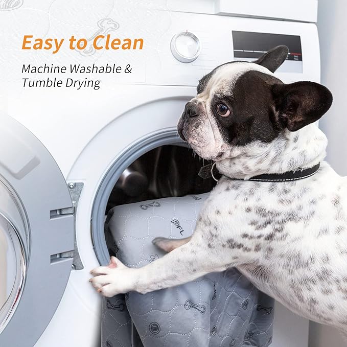 Washable Dog Pee Pads for Puppy, 4 Pack Puppy Pads Washable Pee Pads for Dogs, Absorbent Reusable Whelping Pads Dog Mats for Floor Protector, Couch Cover, Crate, Puppy Training 18x24