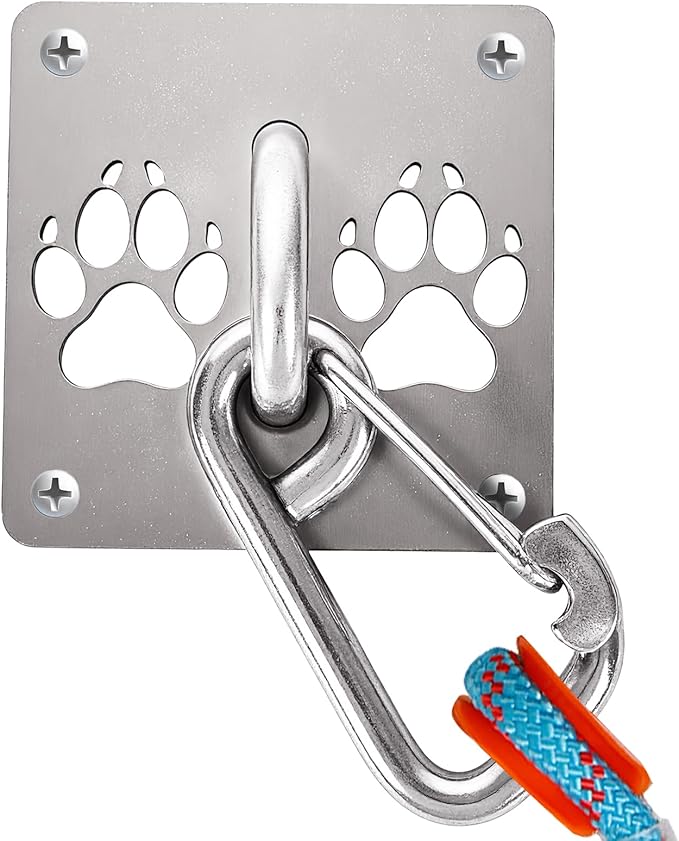 Medoparts Heavy Duty Dog Leash Wall Hook, Secure Dog Leash Parking - Stainless Steel Pet Leash Holder for Large Dogs for Indoor/Outdoor Use, Patio, Grooming Shops, Cafes, Commercial Locations