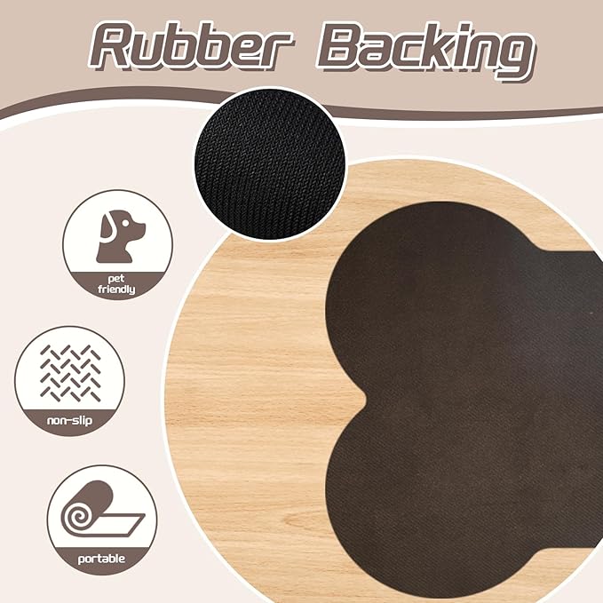 Le couranT Plastic Placemat for Food and Water Bowl, Absorbent-No Stains Quick Dry Dog Water Bowl Dispenser with Waterproof-Anti-Slip Backing Pet Placemat for Messy Drinkers, Lovely dachshund-16x24 in