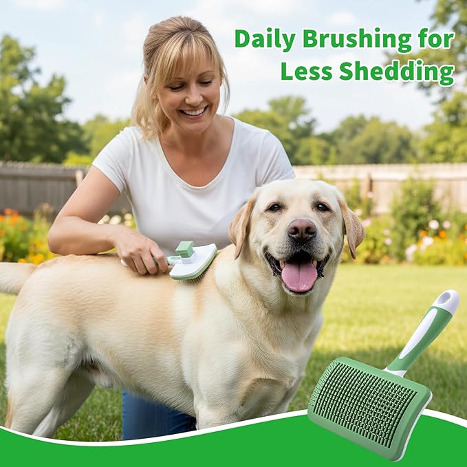 Self Cleaning Slicker Brush - Dog Brush for Labrador Retriever, Deshedding Grooming Tool for Dogs, Deshedding and Hair Eliminate for Long and Short Haired Dogs, for Clear Away Tangles, Knots and Mats