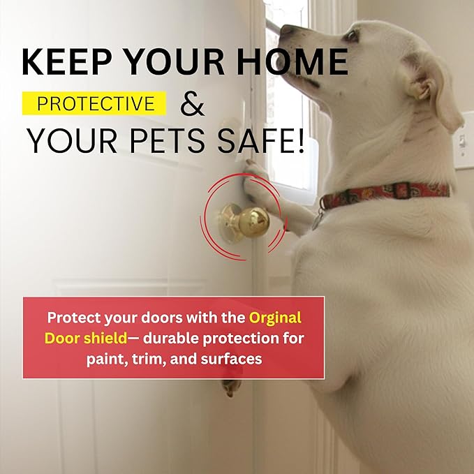 CLAWGUARD Original Door Scratch Shield – 18x43 in. Door Scratch Protector Dog & Cat – Clear Door Frame & Wall Guard – Cat Scratch Protectors for Furniture