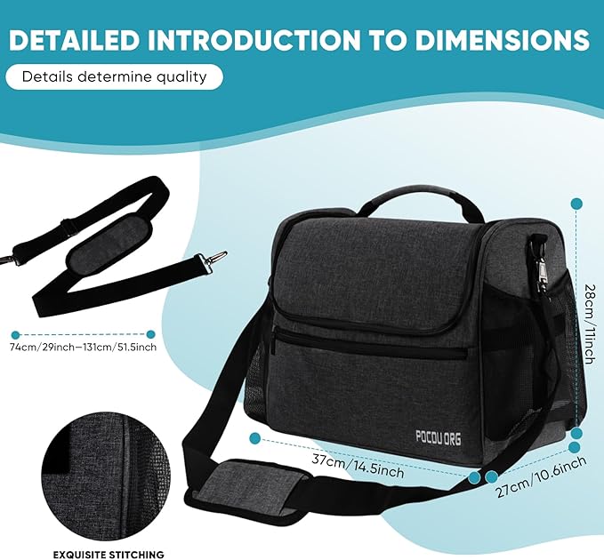 Pet Travel/Grooming Supplies Organizer Carry Bag - Compatible with Oneisall/Neabot Dog Grooming Vacuum, Large Capacity - Bag Only (Black)