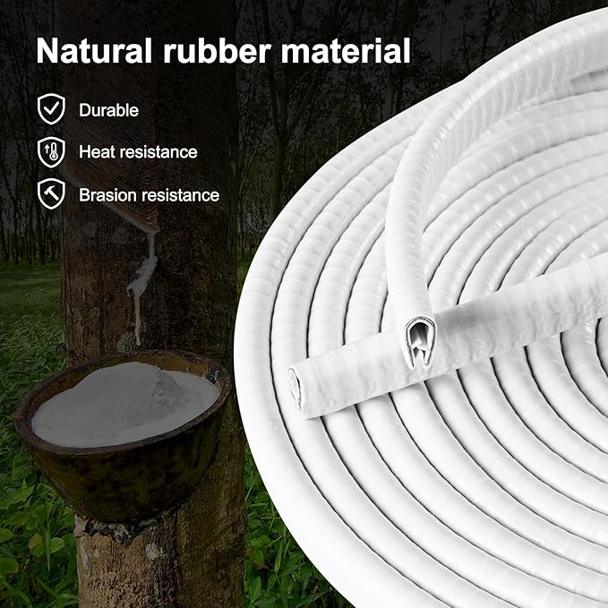Car Door Edge Guards 32Ft(10M) Universal Rubber U Shape Edge Trim Car Door Protector Edge Guards Rubber Seal Protector for Most Car Rucks SUV Installation, No Glue Required, White