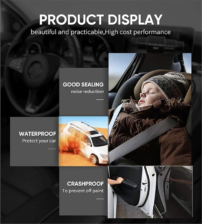 Car Door Edge Guards Clear, 32Ft Rubber Seal Protector U Shape Edge Trim Car Door Edge Protection Fit for Most Car