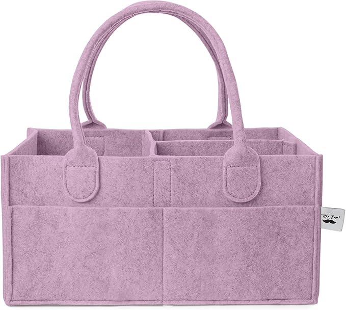 Mr. Pen- Baby Diaper Caddy Organizer, Orchid Mist, Nursery Storage Bin and Car Organizer for Diapers and Baby Wipes