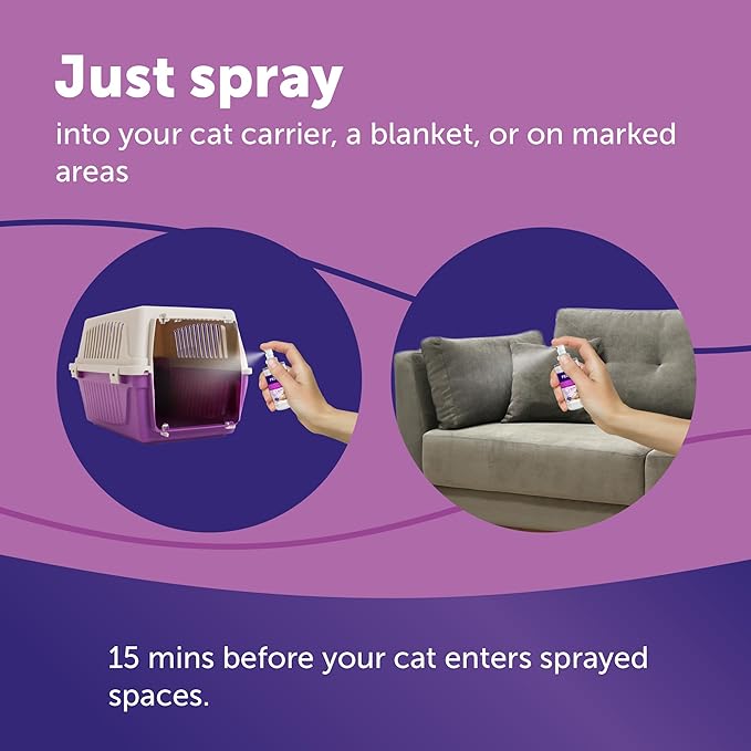 FELIWAY® Classic Cat Calming Spray, 60ml - Comforts Cats at Home and On the Go and Helps to Calm During Travel