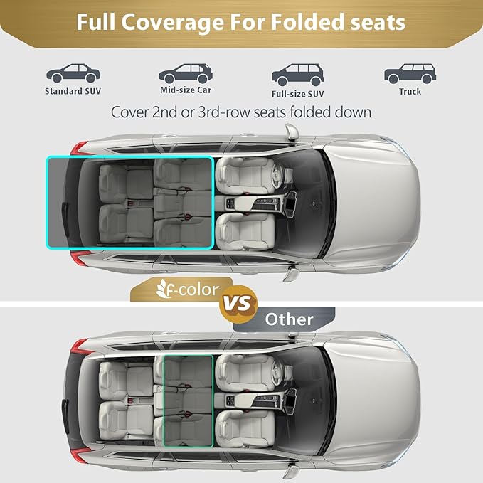 Veckle Large SUV Cargo Liner for Dogs (55" x 90"), Waterproof Pet Trunk Mat with Bumper Flap, Heavy Duty Oxford Fabric, Non-Slip Backing, Dog Seat Cover for SUVs Sedans Vans, Black