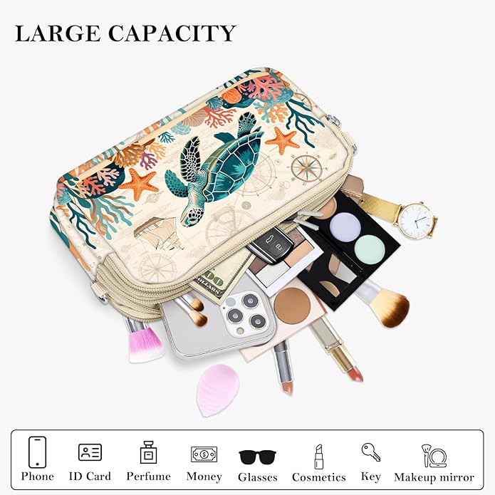 BIAOTIE Wristlet Purses for Women, Nylon Small Crossbody Bags with Adjustable Strap 3 Zipper Wristlet Wallet Phone Organizer