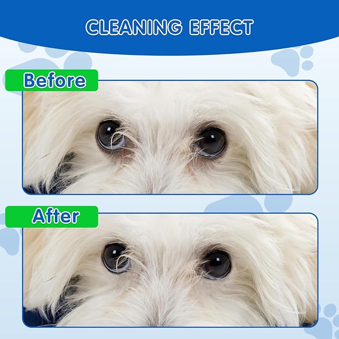 VOISEN 400Pcs Eyes Wipes for Dogs, Pet Tear Stain Remover Wipes, Care Eye Wash Pads for Dogs and Cats, Face, Eye Cleaner Pads to Gently Remove Discharge, Eye Wipes for Dogs & cat Eye Wipes