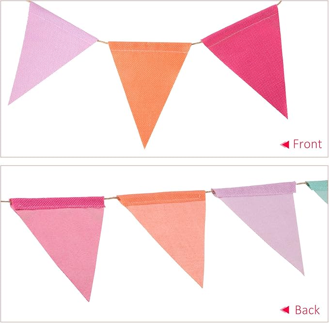 HESTYA 42 Pieces Colorful Pennant Banner Flag Multicolor Bunting String Triangle Banner Pennants for Birthdays Classroom School Carnival Garland Outdoor Events Party Hanging Decorations(Pastel)
