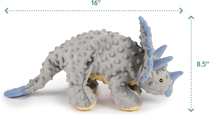 FurHaven Cooling Gel Dog Bed & goDog Toy - Squeaky Plush Dino with Chew Guard Technology for Large Dogs - Plush & Velvet Waves Perfect Comfort Sofa - Granite Gray, Jumbo Plus/XXL