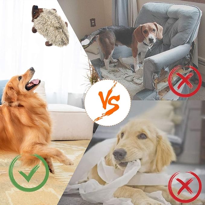 LEGEND SANDY Dog Squeaky Toys for Small Doggies, Puppy Toys for Teething Cute Small Breeds Toys Stuffed Plush Bundle Natural Cotton Puppy Rope, Dog Chew for Puppies Pet for Pet (Hedgehog)