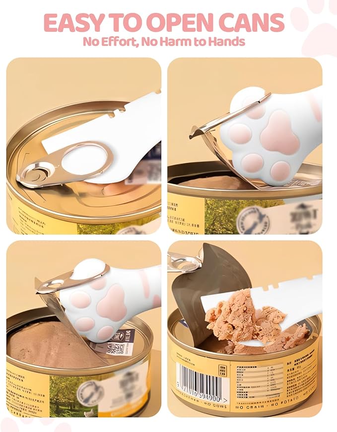 Aecsze 5 PCS Cat Food Can Covers Lids Set, Silicone Pet Food Can Lids with Multi-Function Cat Food Spoon and Opener, Cat Bar Squeezer, Stainless Steel Wet Food Spoon for Cats and Dogs (Pink)