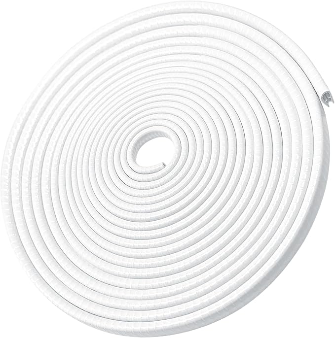 MYFAMIREA 33Ft(10M) Long Car Door Edge Guards,U Shape Edge Trim Rubber Seal Protector Rubber Car Door Protector Car Protection Door Edge Anti-Collision Rubber Clips Fit for Most Car| White |