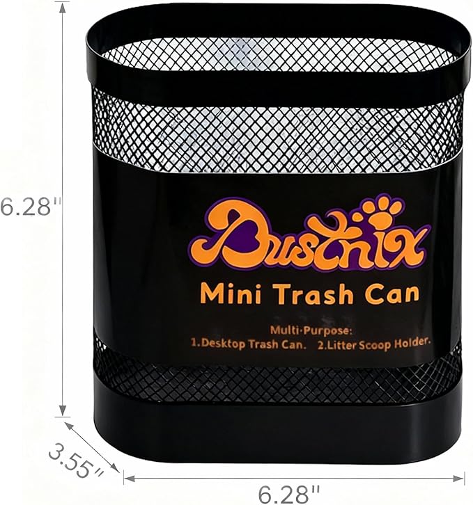 DUSTNIX Universal Metal Cat Litter Scoop Holder – Heavy-Duty Scooper Storage Caddy, Scoop Stand for Kitty Litter Box, Fits Most Cat Litter Scoops Desktop Small Trash Can
