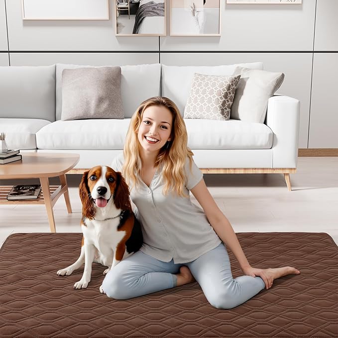 Smiry Reversible Waterproof Couch Covers for Sofa, Washable Dogs Pet Couch Covers for 3 Cushion Sofa Pet Friendly, Water Resistant Furniture Protector Slipcover, Geometric (30"x70", Brown/Chocolate)