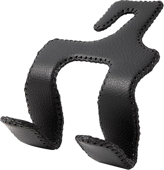 【2021 Upgraded】 Car Purse Hook, 2 in 1 Car Seat Headrest Hooks Durable Hanger Storage Holder Leather Organizer for Hanging Grocery Bags, 1 Pack, Black