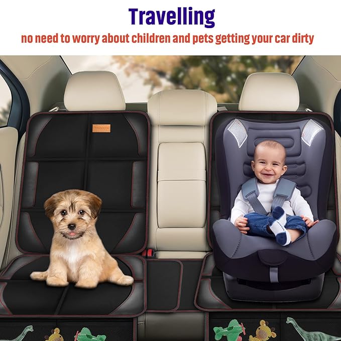 Bacgnyer Car Seat Protector, 1 Pack, Thickest Padded 600D Fabric Padding, Waterproof, Durable, Anti Slip Backing, Child Seat Protection, Suitable for Babies, Toddlers, Children