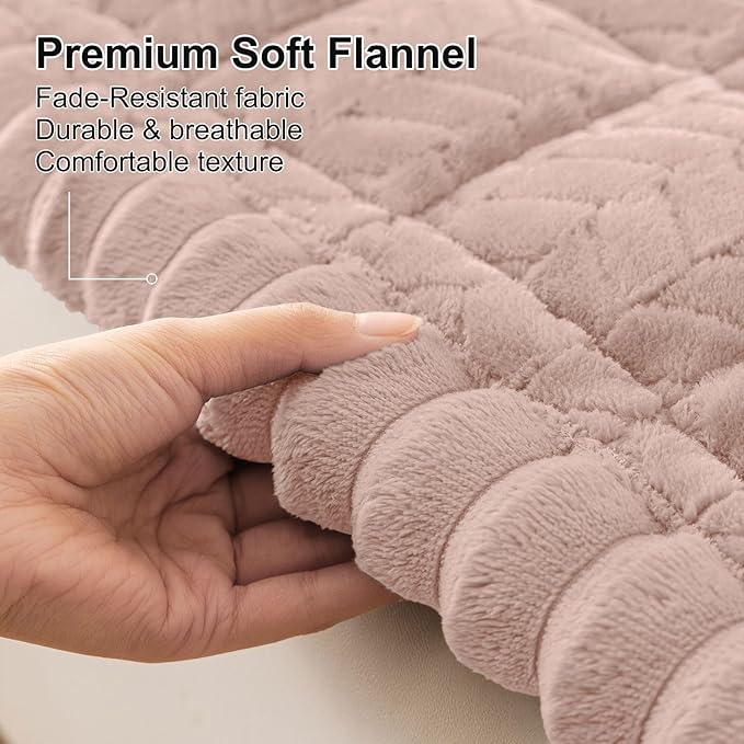 Smiry Non Slip Couch Covers for Dogs, Fuzzy Pet Couch Covers for 3 Cushion Sofa Pet Friendly, Soft Sofa Slipcovers Cushion Furniture Protector Washable (Dusty Pink, 35.4" x 70.9")