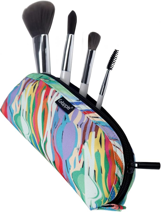 Gloppie Travel Makeup Brush Holder - Compact Cosmetic Bag, Spacious Portable Cosmetic Bag for Organizing Your Brushes On-the-go, Watercolor