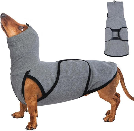 Dog Anxiety Jacket Calming Shirt, Anxiety Relief Calming Vest with Dog Ear Muffs, Noise Protection Dogs Winter Coat, Lightweight Stretchy Turtleneck T-Shirts