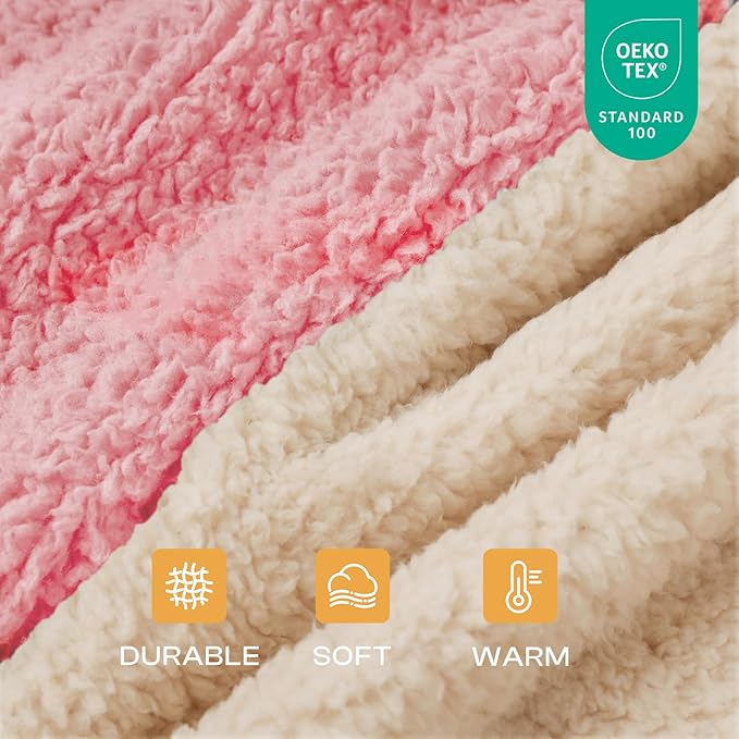 Luciphia Premium Fleece Pet Blanket for Small Medium Dogs Puppy Soft Sherpa Calming Cat Throw Blankets(Pink,57x40 inches)