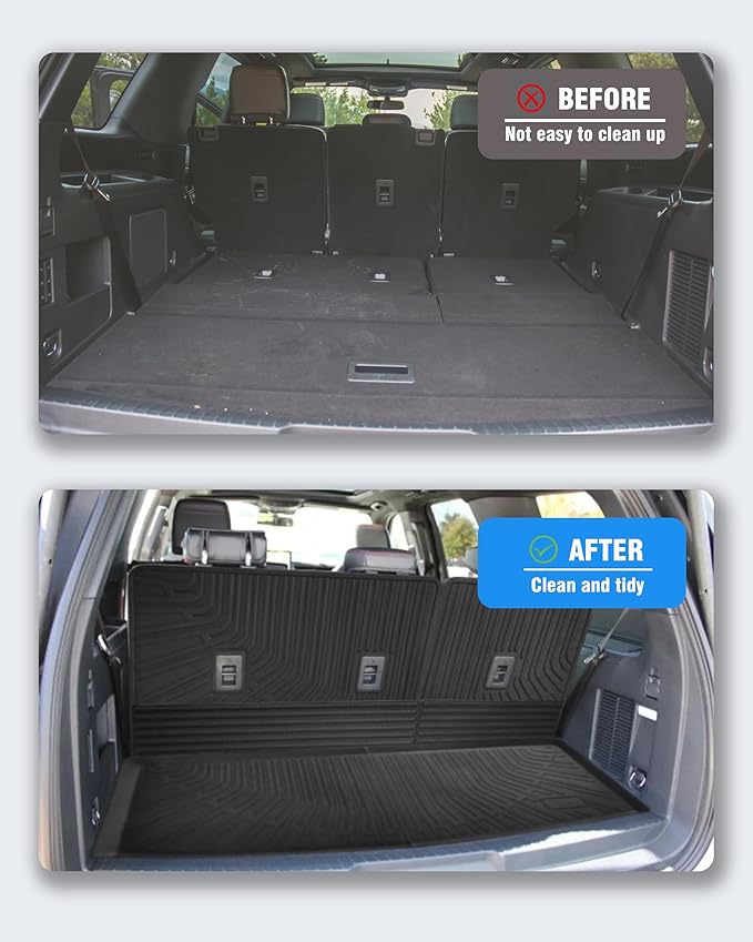 Cargo Liners Backrest Mat for Ford Expedition/Lincoln Navigator Accessories 2018-2024 with Hook&Loop Rear Trunk Mat Rear Seat Back Cover Protector All Weather Anti-Slip Split Dog Liner