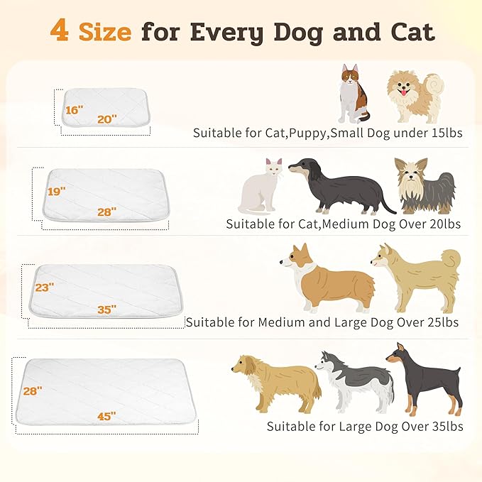 NWK Fluffy Self Warming Cat Mat, Cat Blanket, Thermal Dog Mat, Washable, Non-Slip Bottom for Sofa & Crate & Kennel & Car Seat (Creamy White, Small (20'' X 16'' X 0.4''))
