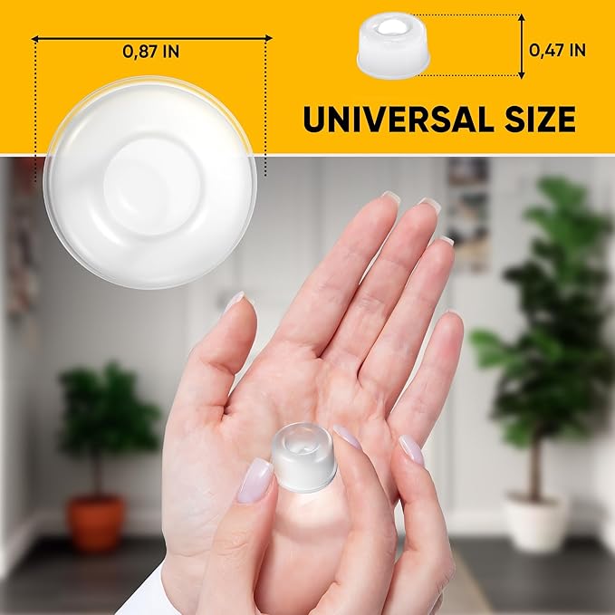 Vellax 12 Clear Silicone Door Bumpers – Self-Adhesive Wall Protectors for Door Knobs, Handles & Headboards – Quiet Rubber Pads for Impact Protection