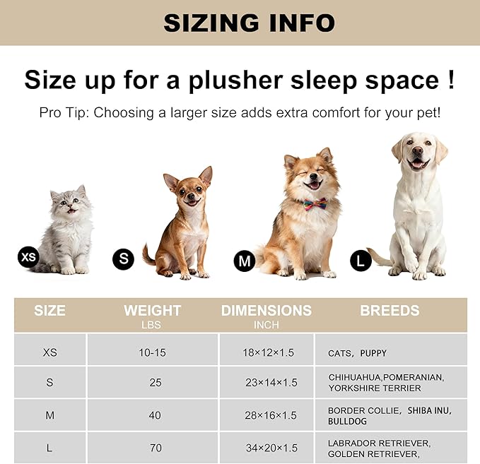 pobopobo Dog Crate Pad, Ultra Soft & Anti-Slip Kennel Mat, Secure Fit for Metal Crates & Dog Cages, Washable Cozy Bed for Small Medium Large Dogs (Light Brown, XS(18"*12"*1.5"))