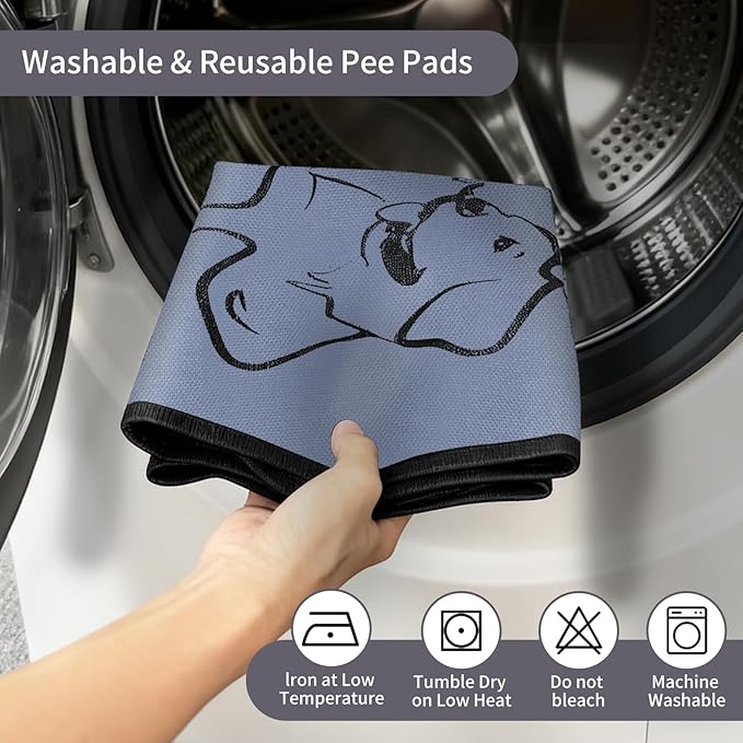 2 Pack Washable Pee Pads for Dogs 24"x36", Reusable Training Puppypads Absorbency Non-Slip & Leak-Proof for Pet Whelping Box Playpen Crate Sofa Bed Floors (Gray)