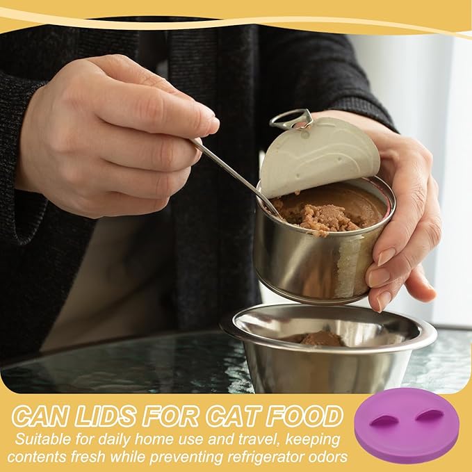 Cat Food Can Covers Lids, Dog Food Can Lids with Cute Pet Ears Shaped Silicone Toppers One Fit 3 Standard Sizes, (Forest Green, 2Pcs), Intended for Dog/Cat/Pet Food Cans
