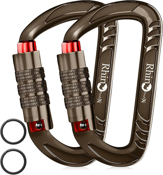 12kN (2697 lbs) Heavy Duty Carabiner Clips, for Securing Pets, Outdoor, Camping, Hiking, Hammock, Dog Leash Harness, Keychains