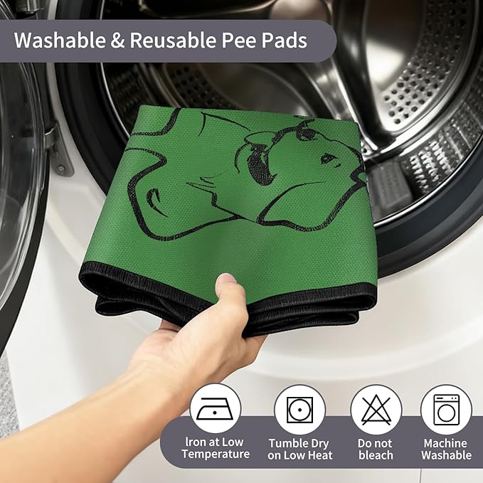 4 Pack Washable Pee Pads for Dogs 18"x24", Reusable Training Puppypads Absorbency Non-Slip & Leak-Proof for Pet Whelping Box Playpen Crate Sofa Bed Floors (Green)