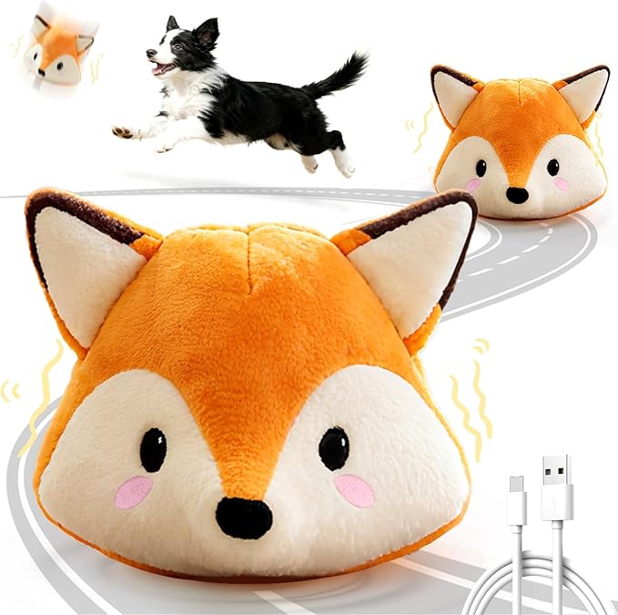 VYsTN Automatic Puppy Toy for Anxiety & Boredom Relief - Self-Moving, Bouncing & Vibrating with Sound for Mental Stimulation | Rechargeable, Chew-Resistant for All Breed Sizes