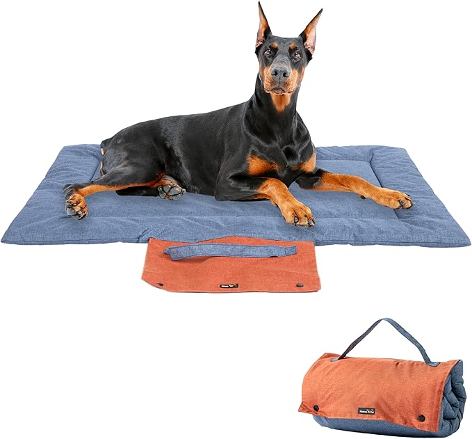 KHONSU PET Dog Travel Mat for Camping Portable Waterproof Lightweight & Outdoor Easy Clean Pad Foldable into Compact Carry Bag (Large Sized up to 65 lbs)