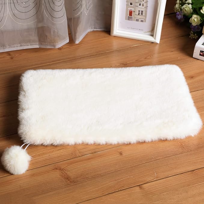 SHENGOCASE 2-Pack 12"x15.7" Rectangular Faux Rabbit Fur Cat Tree Tower Replacement Cushion Pad for Window Perch, Dog Carrier Bed House Cage