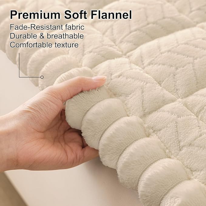 Smiry Non Slip Couch Covers for Dogs, Fuzzy Pet Couch Covers for 2-3 Cushion Sofa Pet Friendly, Soft Sofa Slipcovers Cushion Furniture Protector Washable (Apricot, 35.4" x 63")