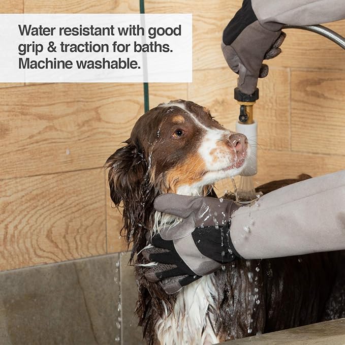 PetFusion Multipurpose Pet Grooming Gloves Great for Trips to Vet and Bathing, Puncture, Scratch & Water Resistant